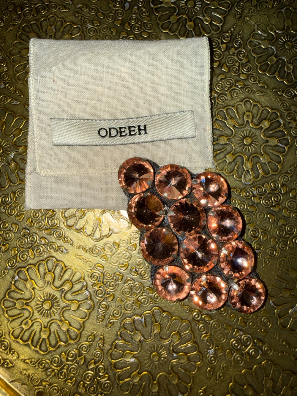 ODEEH Large Rhinestone Brooch NWT
